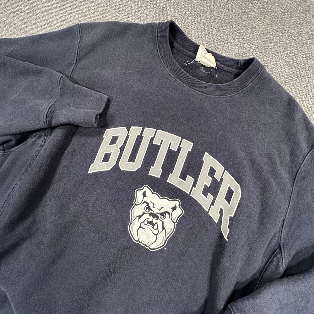 Vintage‎ Butler Bulldogs Champion Reverse Weave Sweatshirt Mens L Fade Crewneck